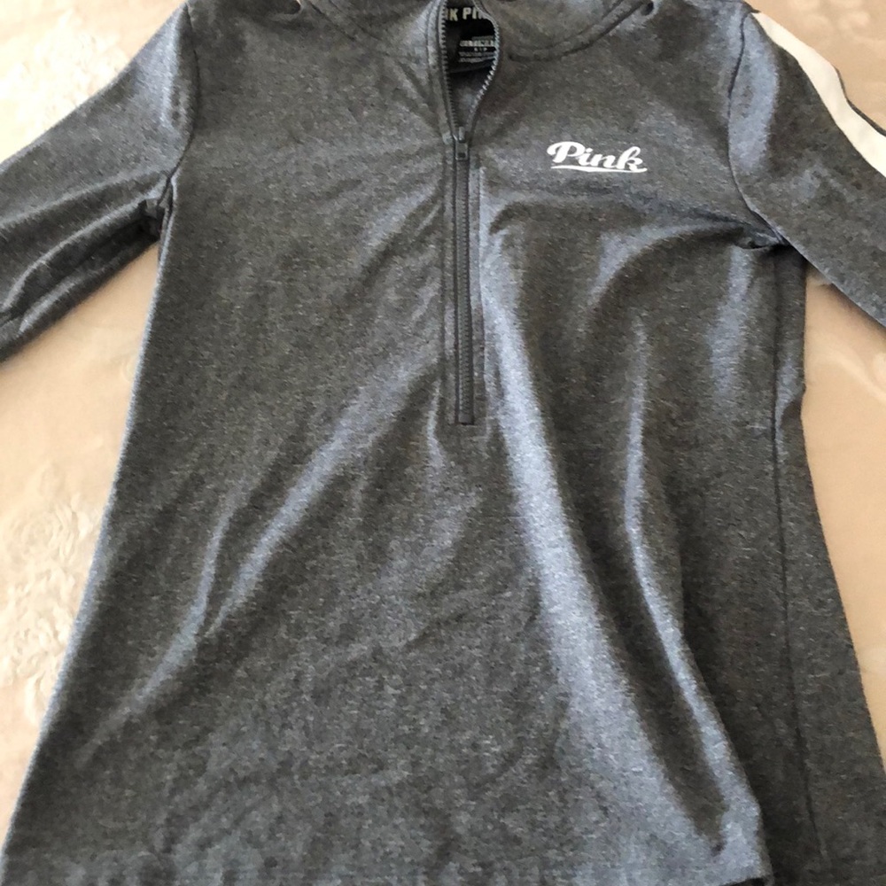 Victoria secrets pink athletic half zip pull over.